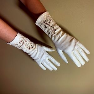 White Leather Gloves